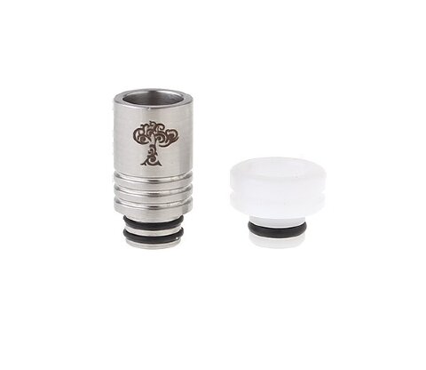 Дрип тип (Drip Tip) 510 Logo TREE of LIFE Silver Stainless Steel