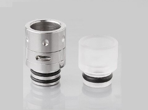 Дрип тип (Drip Tip) 510 Hybrid SS + POM Silver