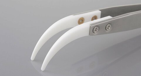 Пинцет с керамическими наконечниками (изогнутый)