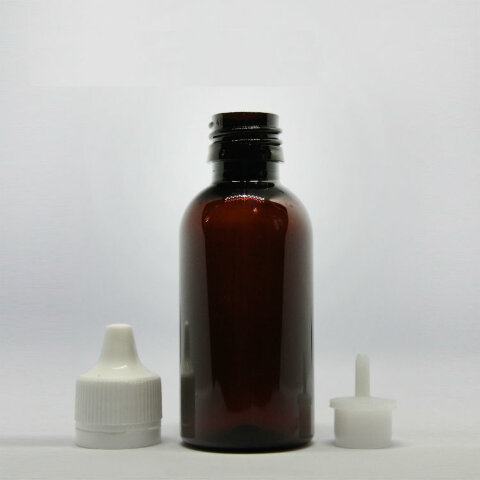 Пластиковые бутылочки 50 мл темный пластик, прозрачный